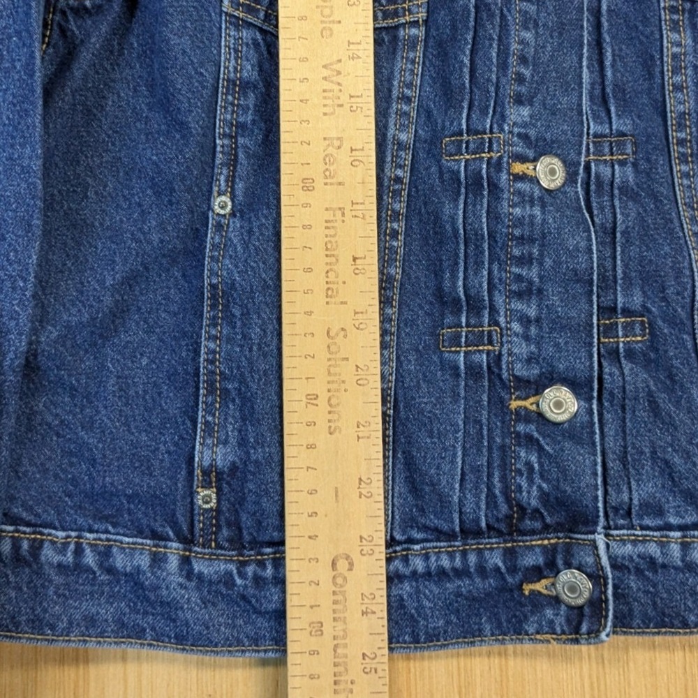 Old Navy Relaxed Classic Dark Wash Denim Jean Jacket XL Trucker Jacket Western - Picture 7 of 7